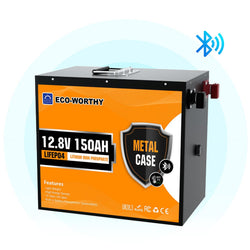 ECO-WORTHY LiFePO4 12V 150Ah Metal Shell Lithium Iron Phosphate Battery With Bluetooth And Low-temperature Protection